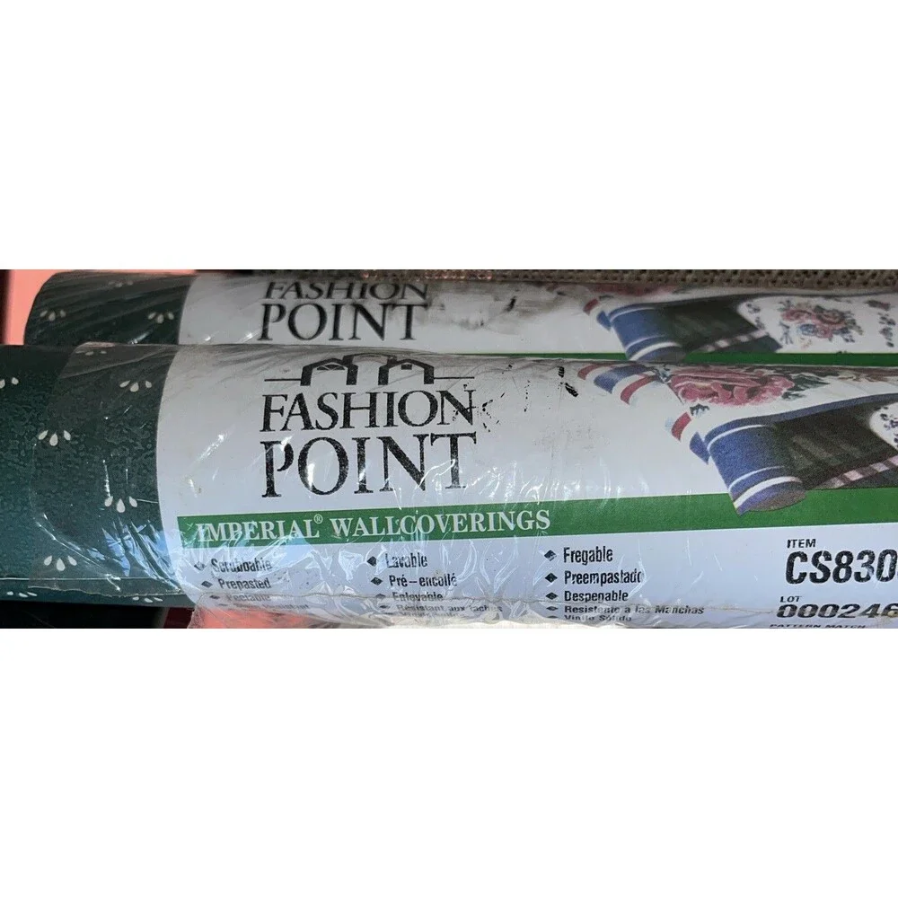 Imperial Wallpaper Green Diamond Pattern 56.37 Sq Ft (11 yd X 20.5 In) 2 Rolls